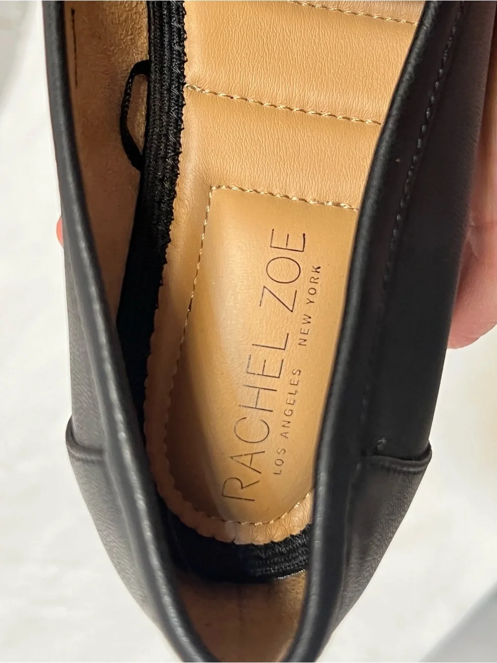 Rachel Zoe Black Leather Loafers with Gold Chain Detail
